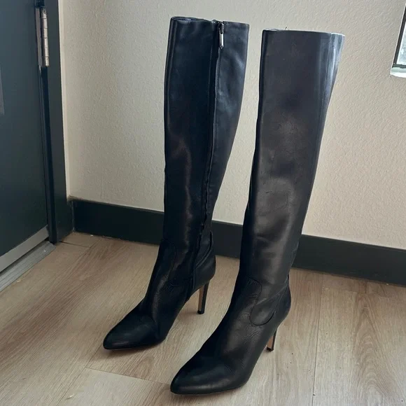 Sam Edelman Black Knee-High Leather Boots - Picture 2 of 3